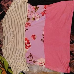 Cute floral and striped print shirt